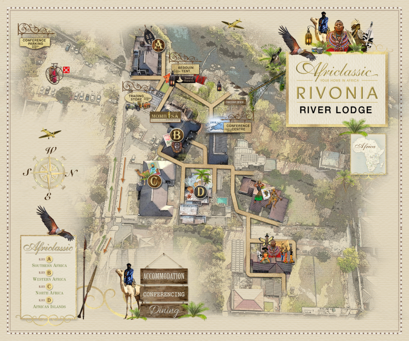 Africlassic Rivonia – River Lodge Aerial Map